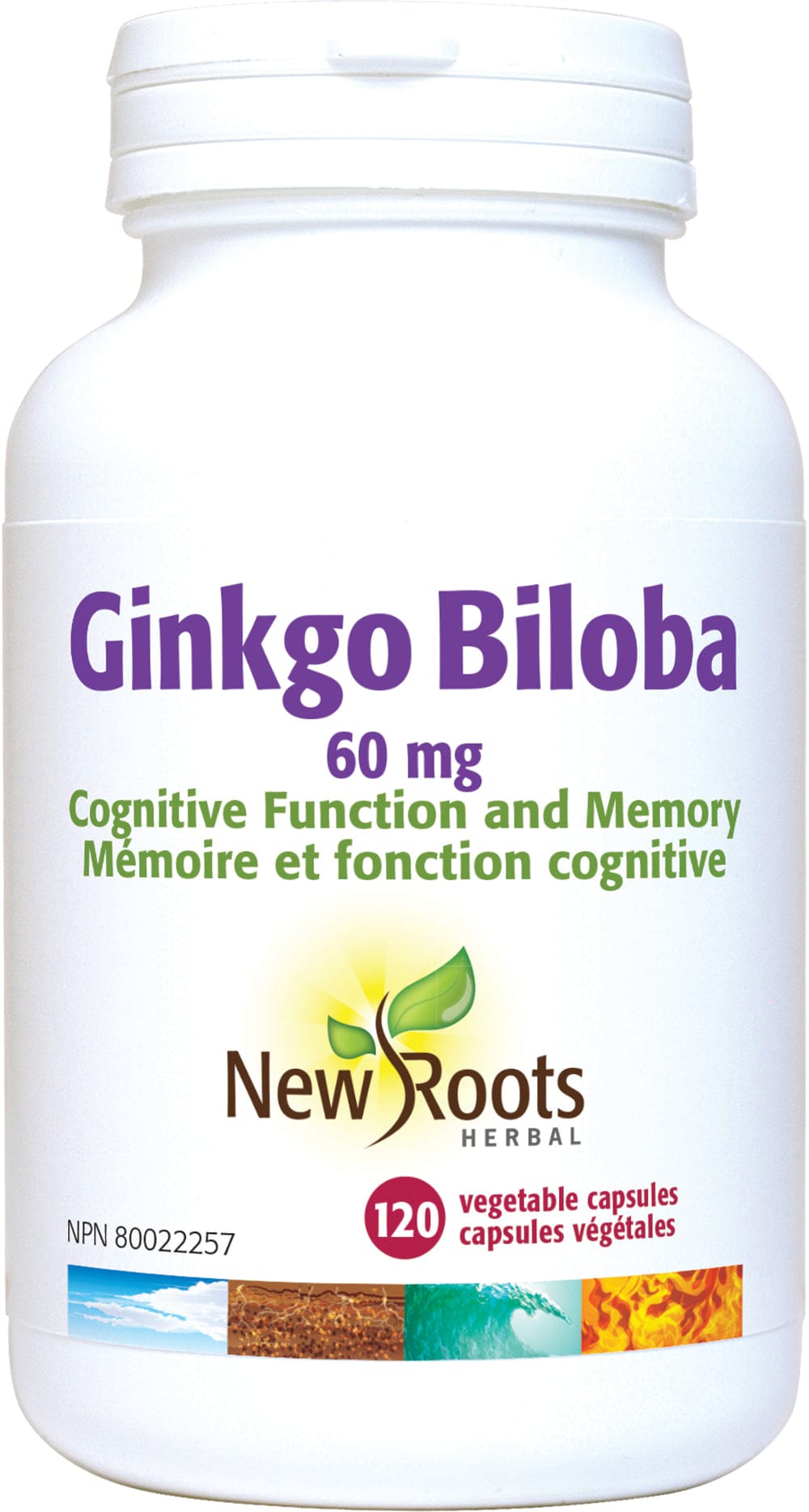 NEW ROOTS HERBAL Suppléments Ginkgo Biloba 60mg 120vcaps