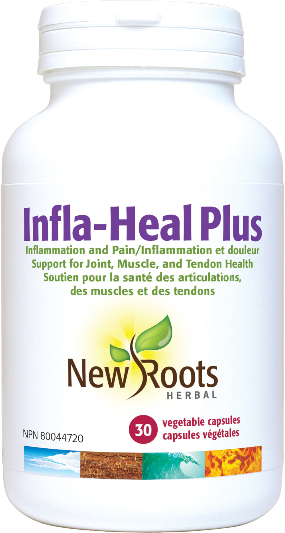 NEW ROOTS HERBAL Suppléments Infla-Heal Plus / Infla-soin 30comp
DATE DE PÉREMPTION : 30 NOVEMBRE 2026