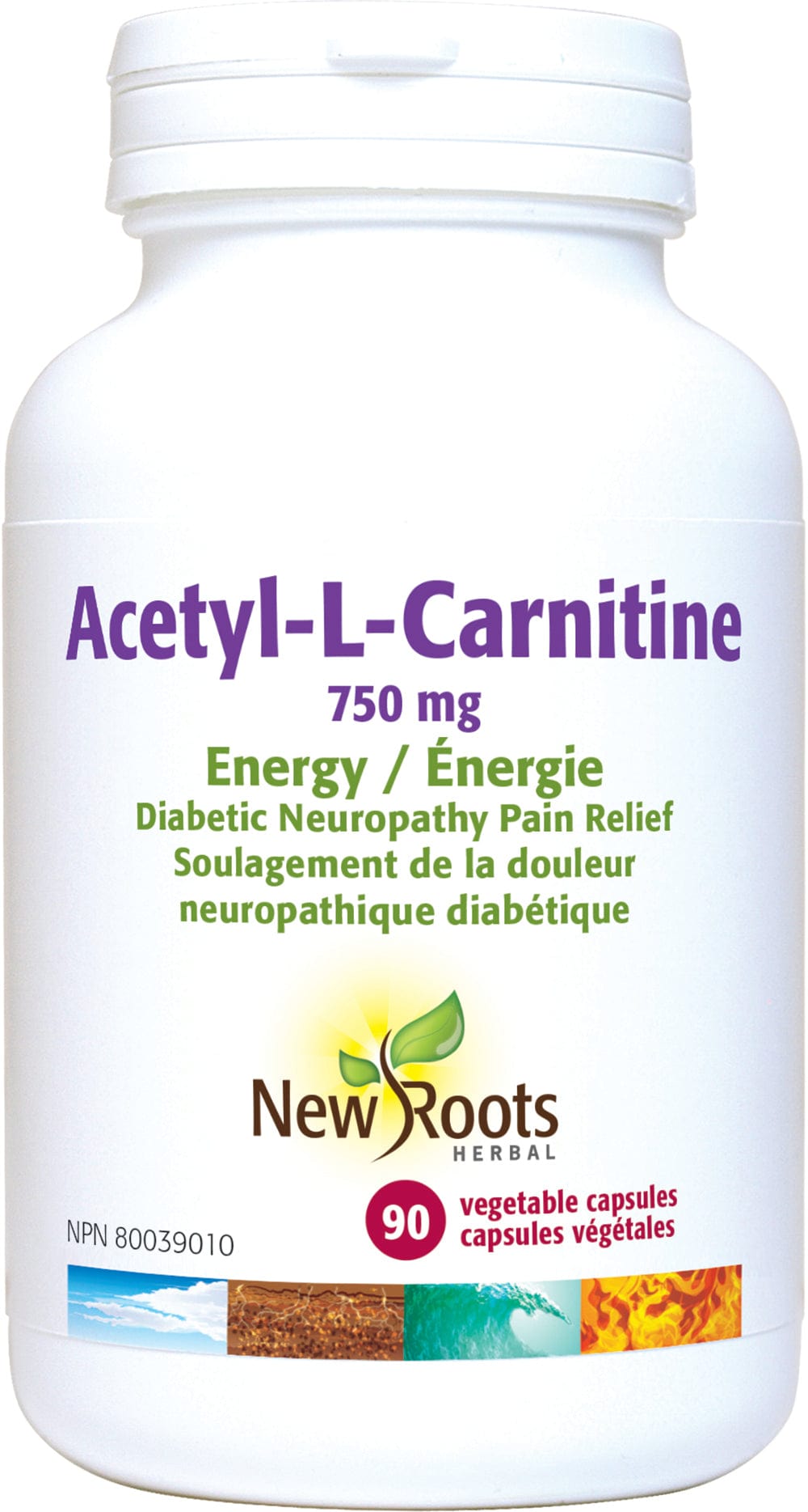 NEW ROOTS HERBAL Suppléments N-Acetyl-l-Carnitine 750mg 90vcaps