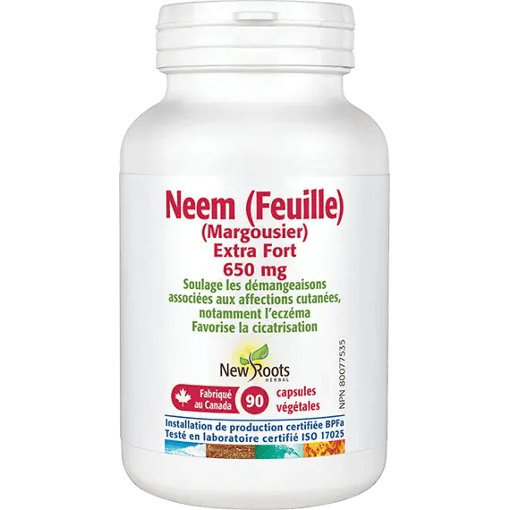 NEW ROOTS HERBAL Suppléments Neem (feuille de margousier) (extra fort 650mg) 90vcaps