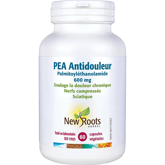 NEW ROOTS HERBAL Suppléments PEA Antidouleur 600mg 60vcaps
