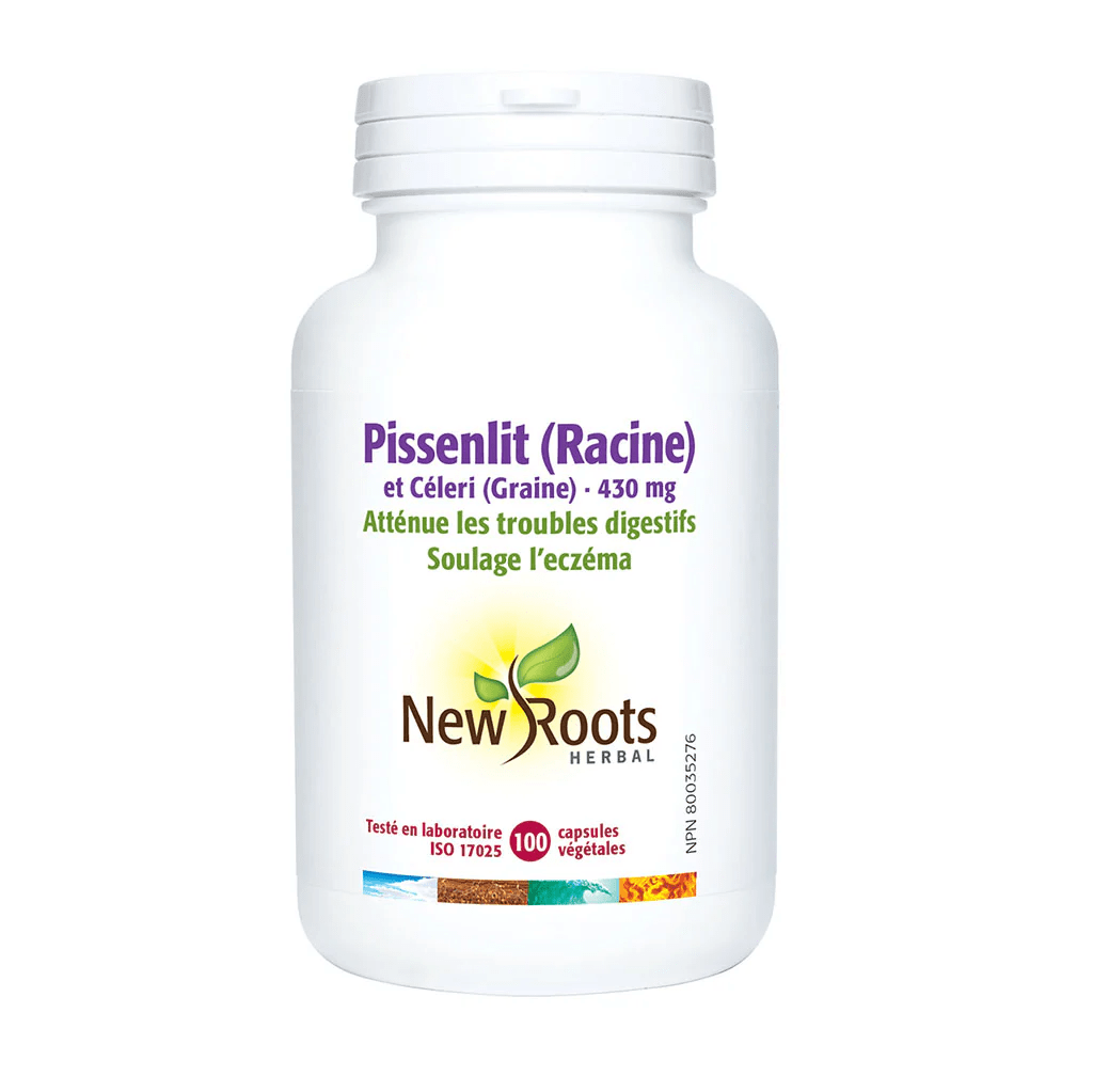 NEW ROOTS HERBAL Suppléments Pissenlit (racine) et céleri (graines) 430mg 120caps