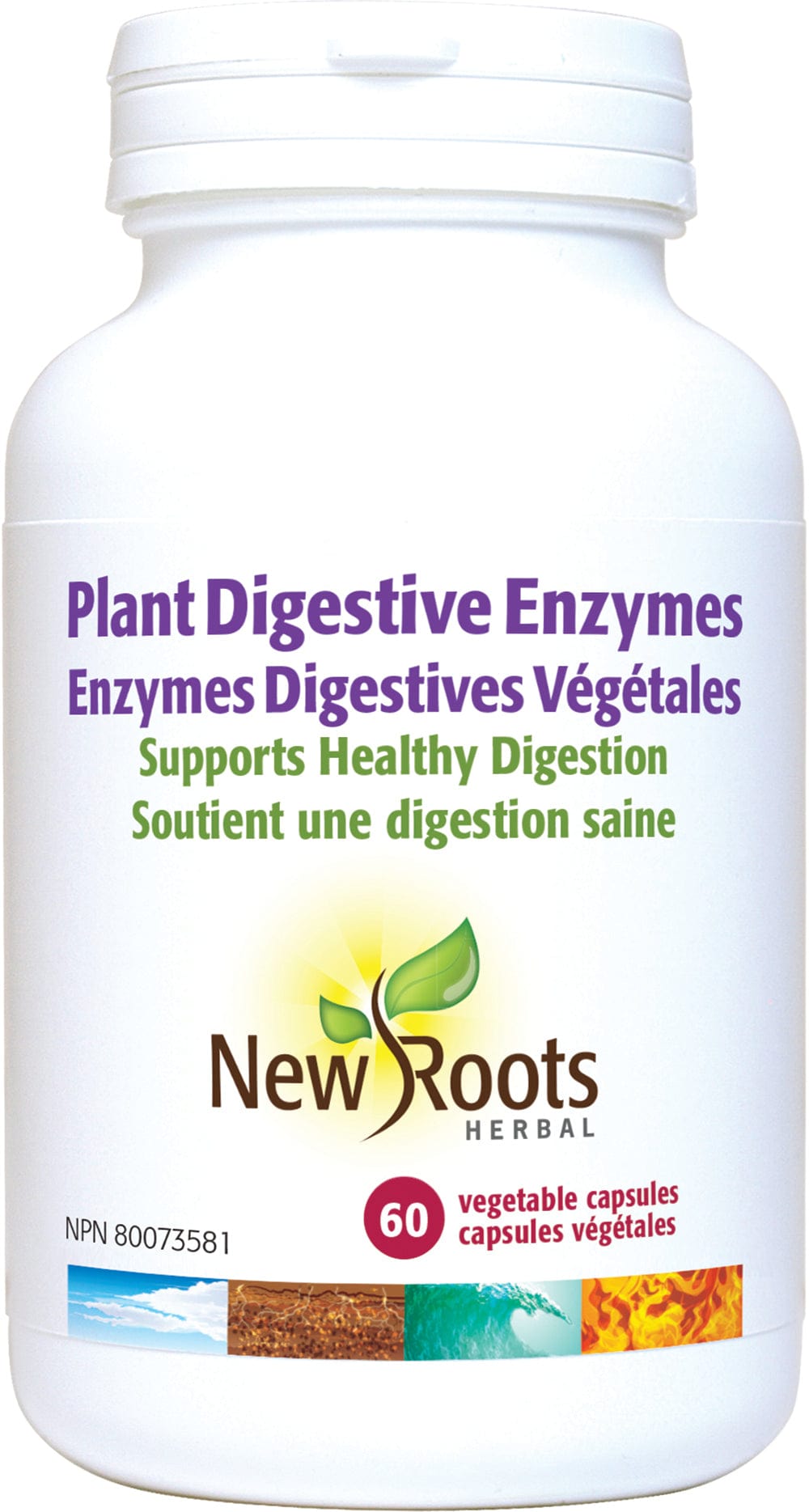 NEW ROOTS HERBAL Suppléments Plant Digestive (enzyme digestives végétales) 60caps
