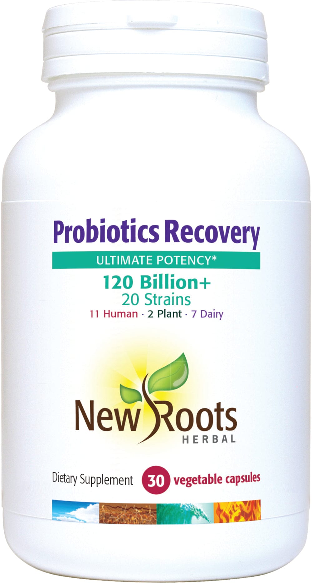 NEW ROOTS HERBAL Suppléments Probiotique récupération (120milliards d'UFC enrobe entérique)  30caps