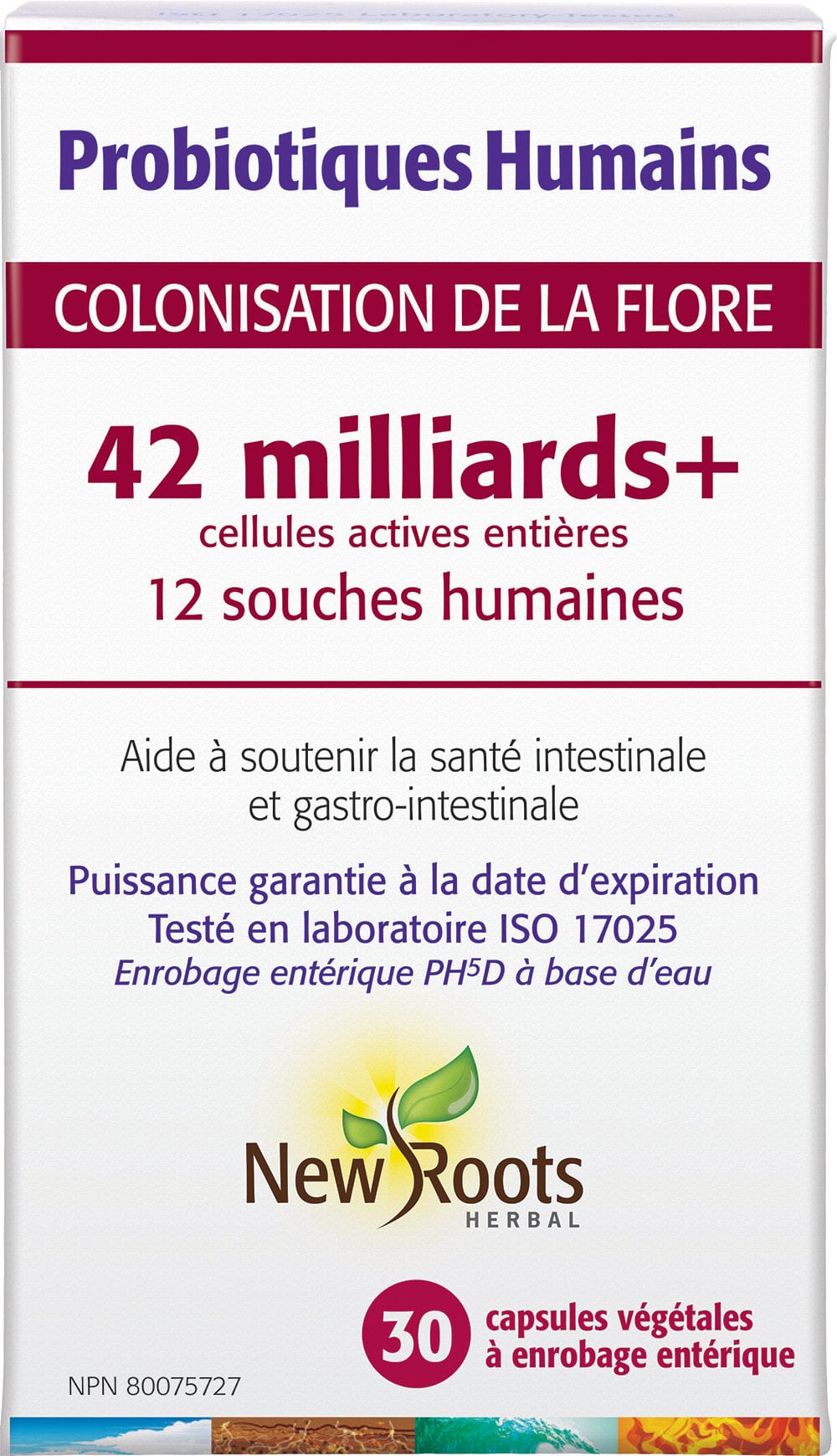 NEW ROOTS HERBAL Suppléments Probiotiques Humains (42milliard) 30caps