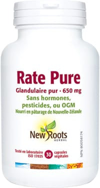 NEW ROOTS HERBAL Suppléments Rate pure 30caps
DATE DE PÉREMPTION : 31 AOÛT 2026