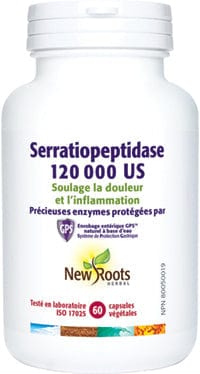 NEW ROOTS HERBAL Suppléments Serratiopeptidase 120 000 su 60vcaps