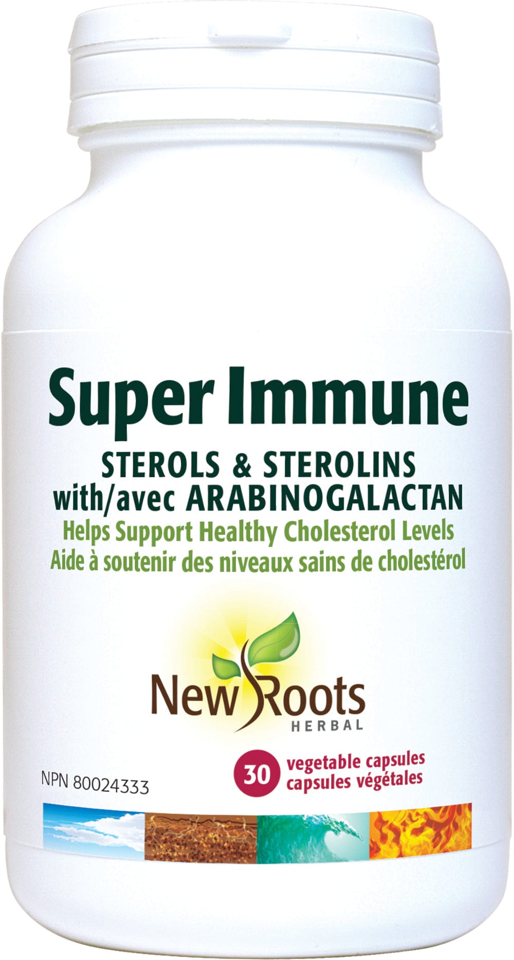 NEW ROOTS HERBAL Suppléments Super Immune (stérols et stérolines avecarabinogalactane)  30caps