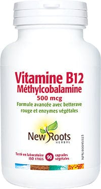 NEW ROOTS HERBAL Suppléments Vitamine B12 méthylcobalamine 500mcg 90caps
