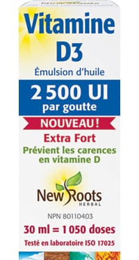 NEW ROOTS HERBAL Suppléments Vitamine D 2 500 IU 30ml