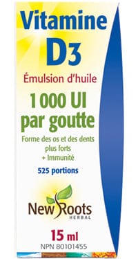 NEW ROOTS HERBAL Suppléments Vitamine D3  15ml