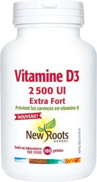 NEW ROOTS HERBAL Suppléments Vitamine D3 extra-fort 2 500UI  180gels