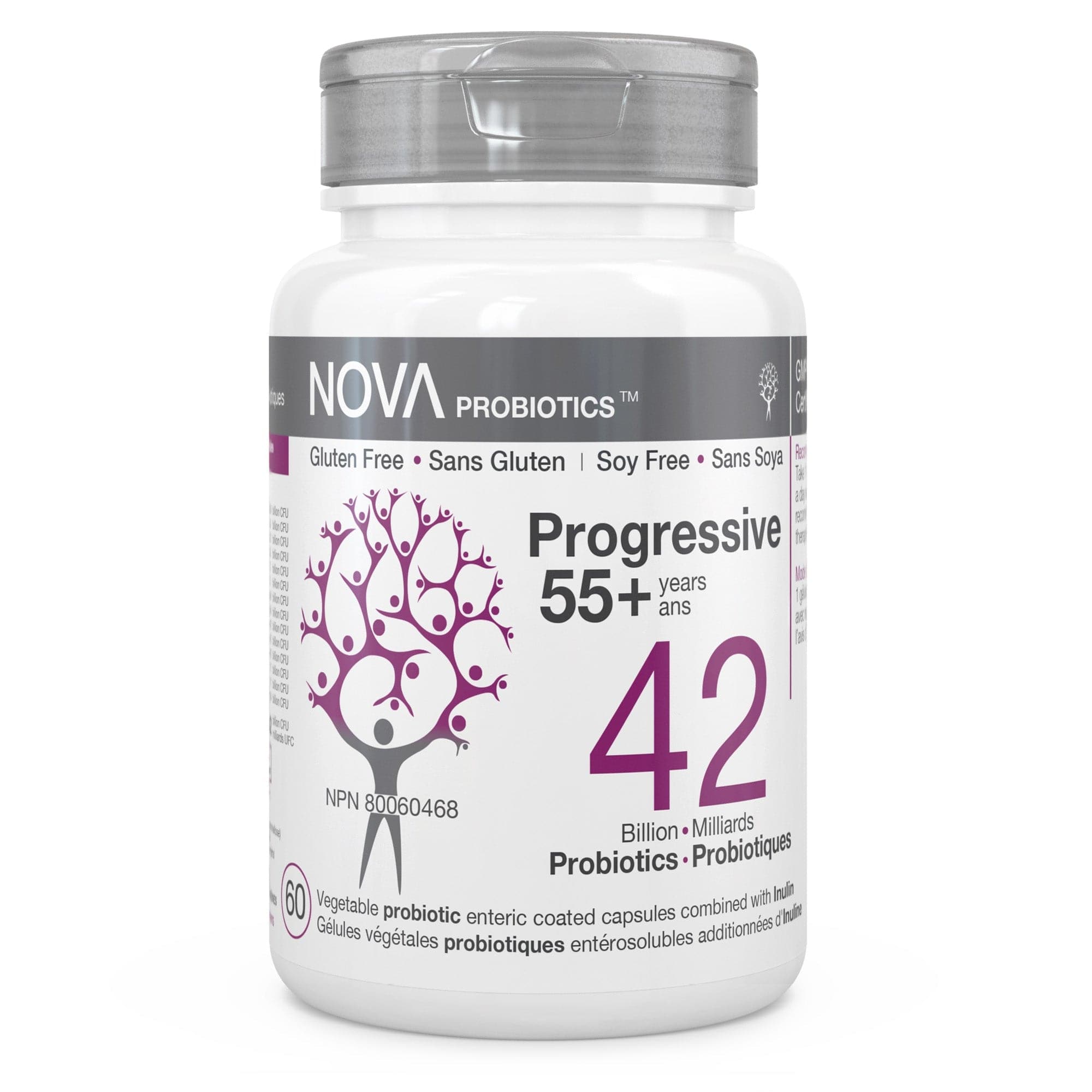 NOVA PROBIOTICS Suppléments Progressive 55+ (14 souches, 42milliards) (NPN80029528) 60caps