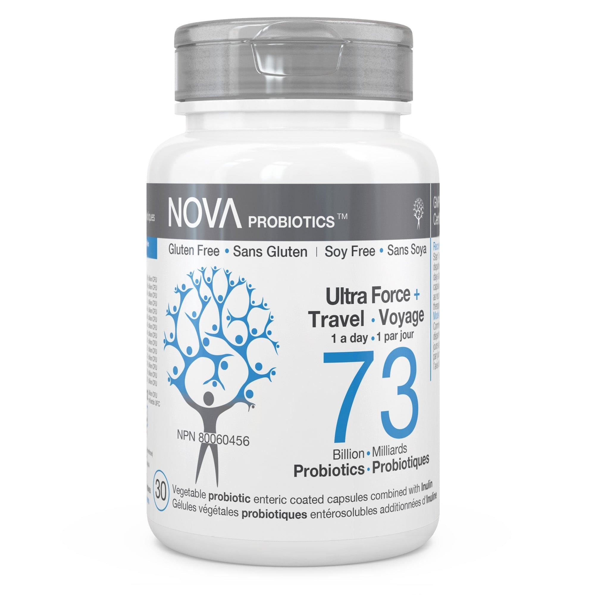 NOVA PROBIOTICS Suppléments Ultra-force+ travel voyage (14 souches, 73milliards) (NPN80029478) 30caps