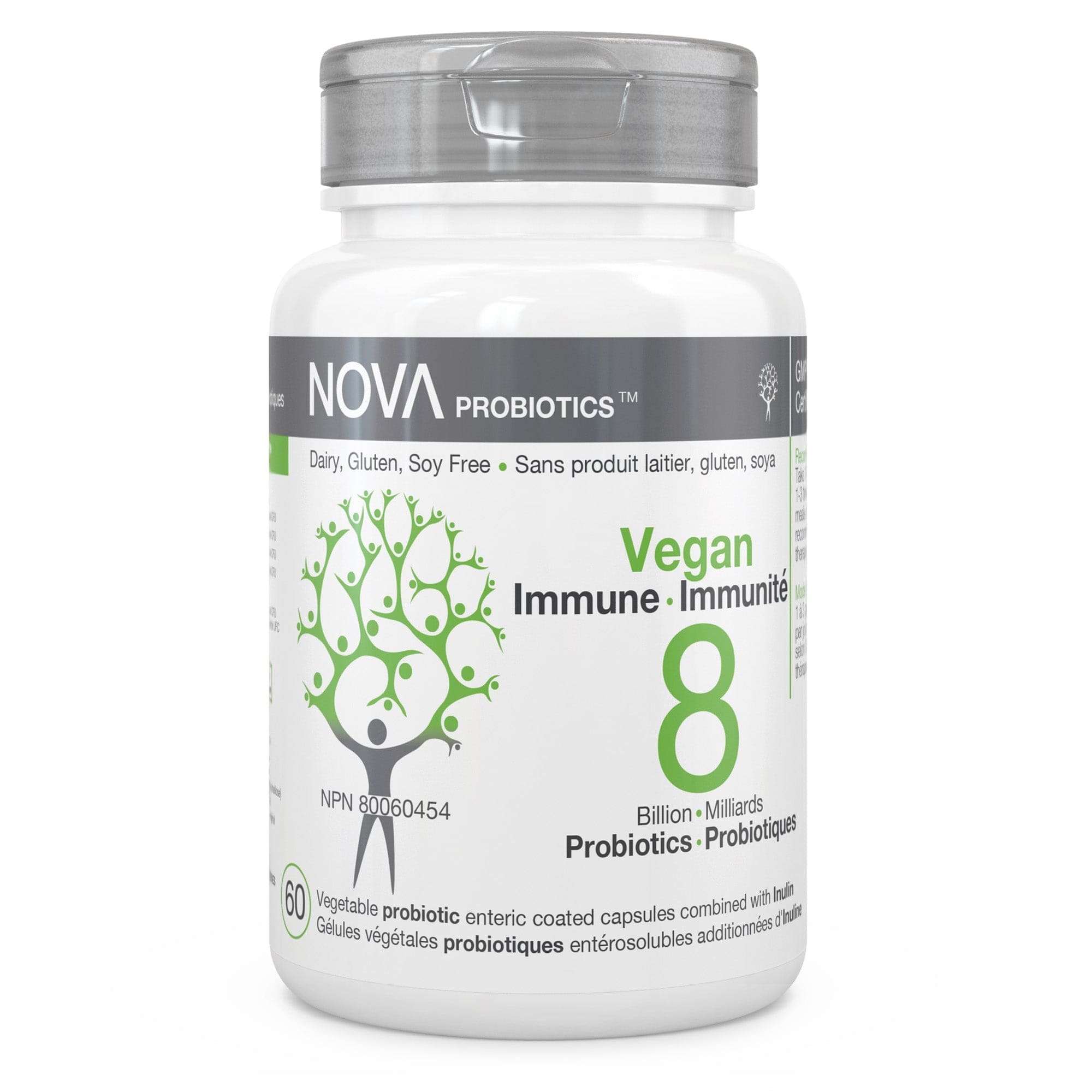 NOVA PROBIOTICS Suppléments Vegan immunité (4 souches, 8 milliards) (NPN80026645) 60caps