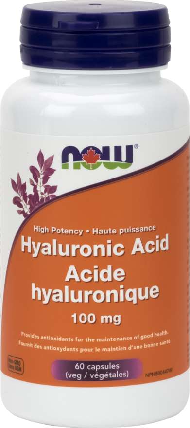 NOW Suppléments Acide hyaluronique 100mg Plus 60vcaps