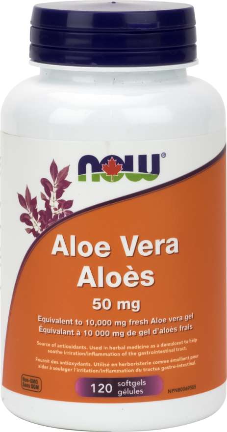 NOW Suppléments Aloe vera 50mg 120gel