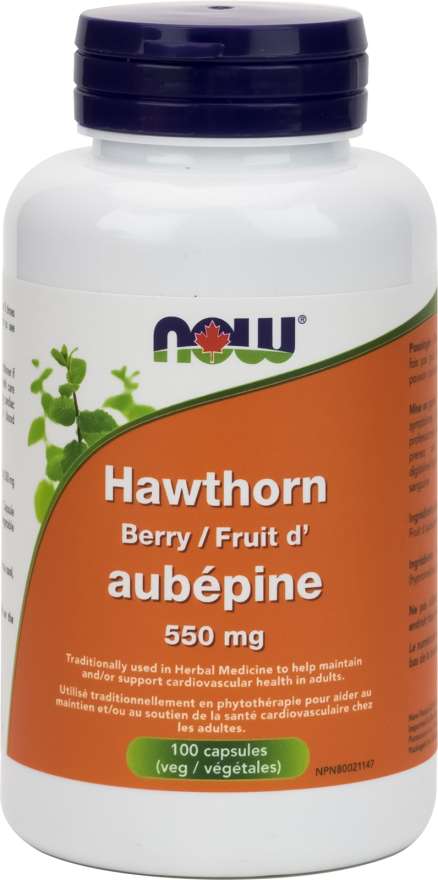 NOW Suppléments Fruit d'aubépine 550mg 100caps