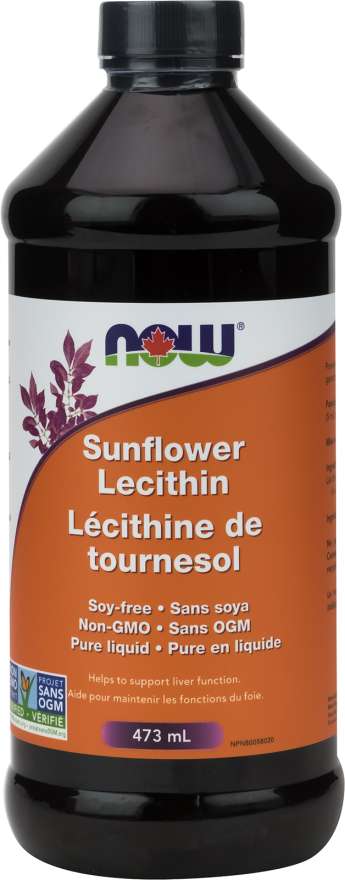 NOW Suppléments Lécithine de tournesol (sans-soya,sans OGM, pure en liquide) 473ml