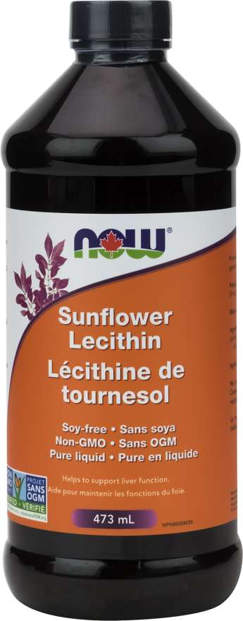 NOW Suppléments Lécithine de Tournesol (sans-soya,sans OGM, pure en liquide) 473ml