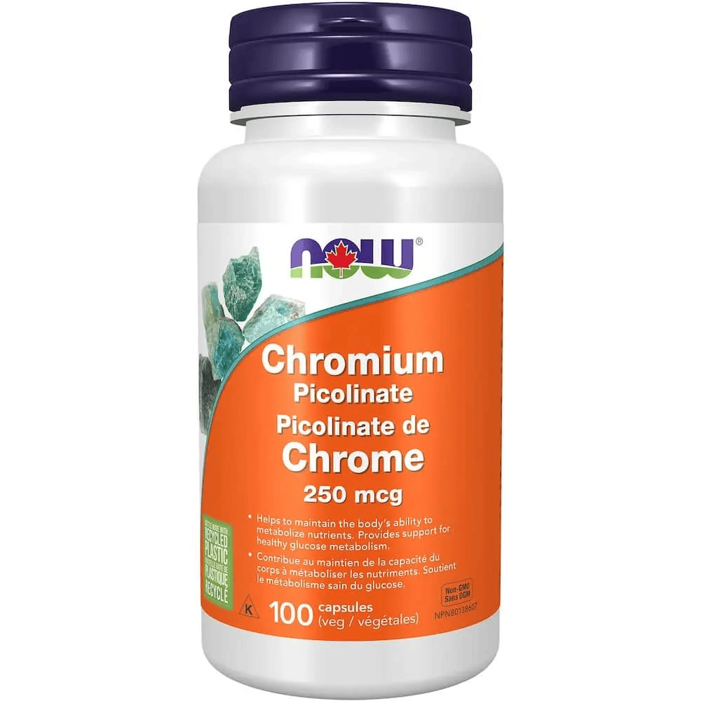NOW Suppléments Picolinate de chrome 200mcg 100caps