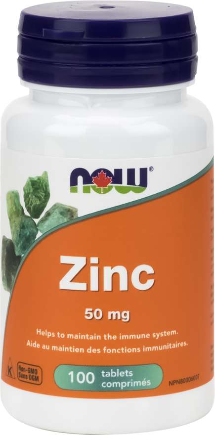 NOW Suppléments Zinc gluconate 50mg 100comp