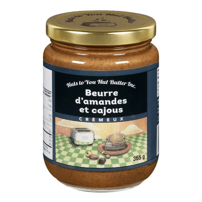 NUT'S TO YOU BUTTER Épicerie Beurre d'amandes et cajous crémeux 365g