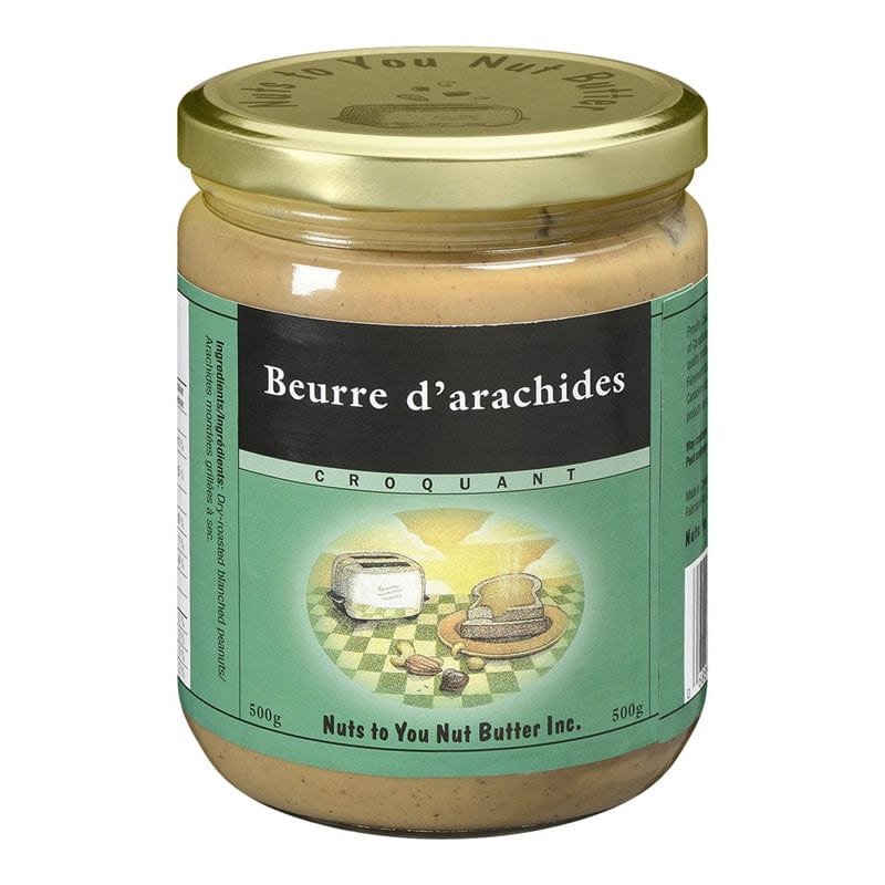 NUT'S TO YOU BUTTER Épicerie Beurre d'arachides croquant 500g
DATE DE PÉREMPTION : 31 AOÛT 2026
