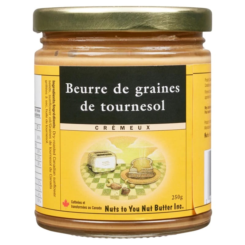 NUT'S TO YOU BUTTER Épicerie Beurre de tournesol 250g
DATE DE PÉREMPTION : 20 OCTOBRE 2026