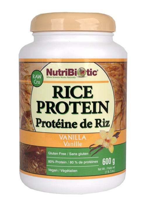 NUTRIBIOTIC Suppléments Protéine de riz vanille 600g