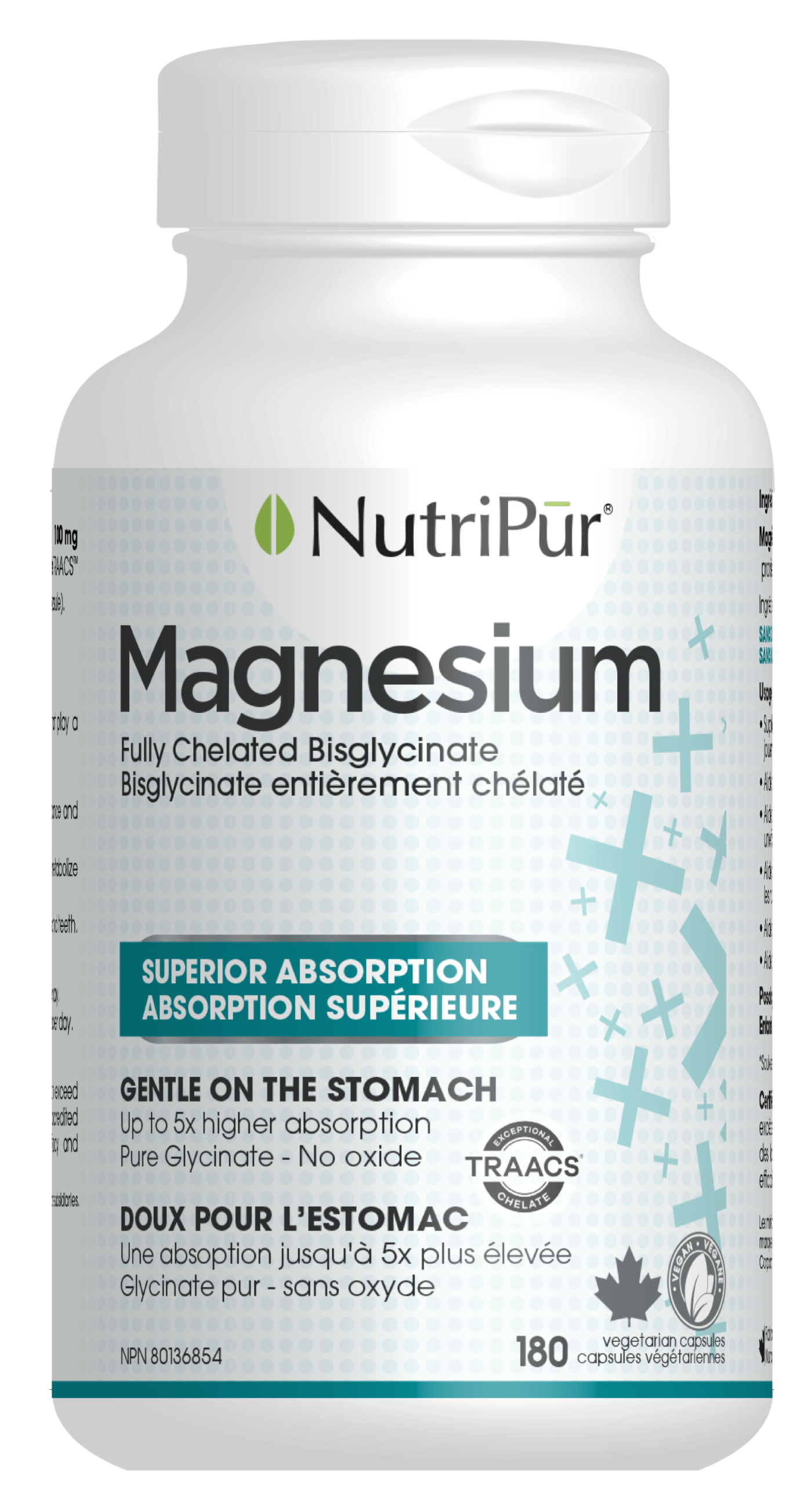 NUTRIPUR Suppléments Magnésium  180vcaps