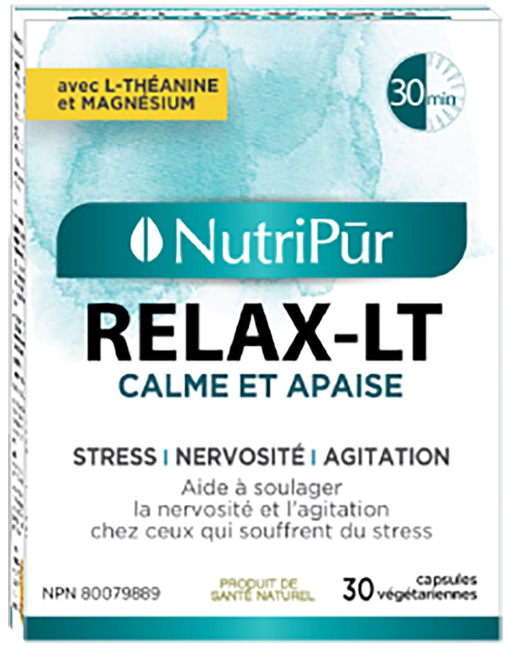 NUTRIPUR Suppléments Relax-LT 30vcaps
DATE DE PÉREMPTION : 30 NOVEMBRE 2025
