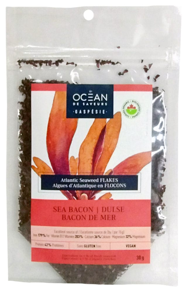OCEAN DE SAVEURS GASPÉSIE Épicerie Algues d'Atlantique flocons bacon de mer bio 30g