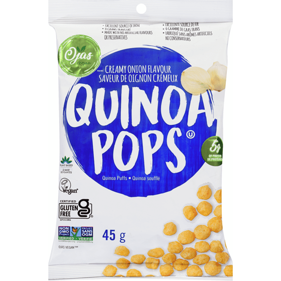 OJAS VEGAN Épicerie Quinoa pops à l'oignon crémeux 45g