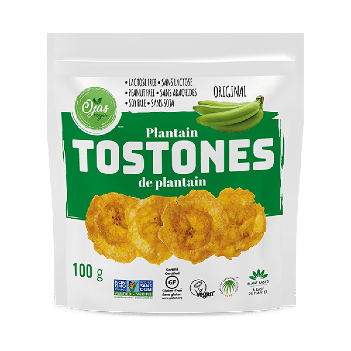 OJAS VEGAN Épicerie Tostones de plantain original 100g