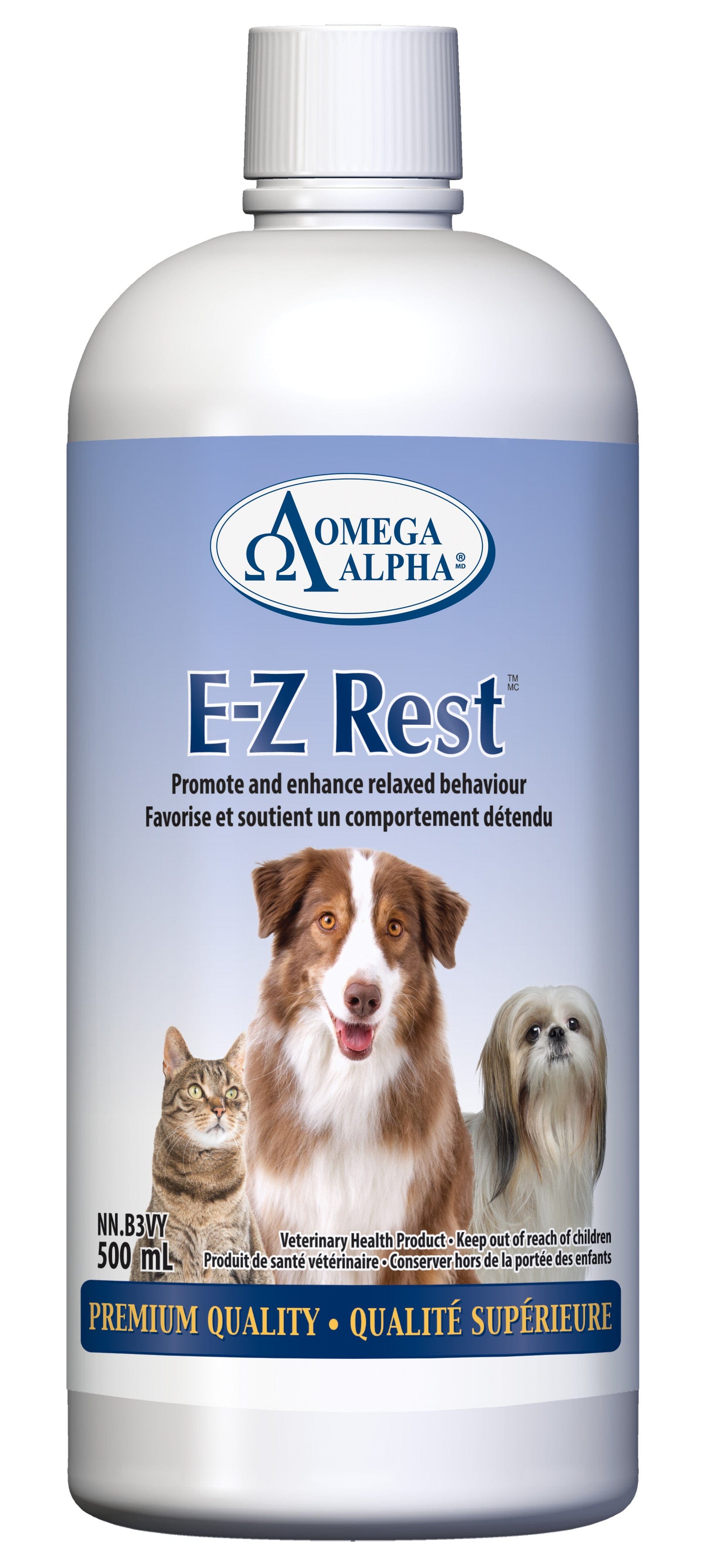 OMÉGA ALPHA ANIMAUX Suppléments E-Z rest (stress et anxiété) 500ml