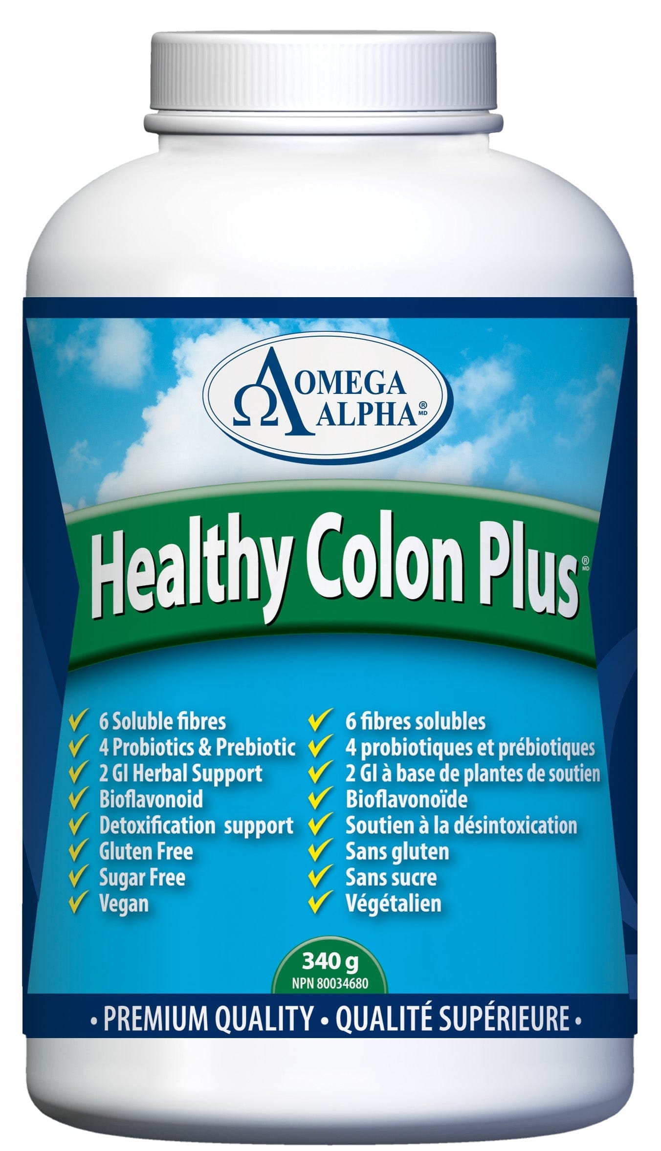 OMÉGA ALPHA PHARMATICAL Suppléments Healthy colon plus fibres 340g