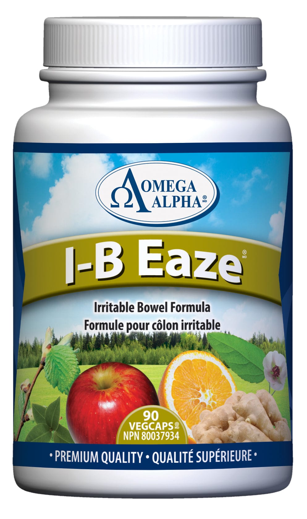 OMÉGA ALPHA PHARMATICAL Suppléments I-B eaze (formule irritation intestin) 90caps