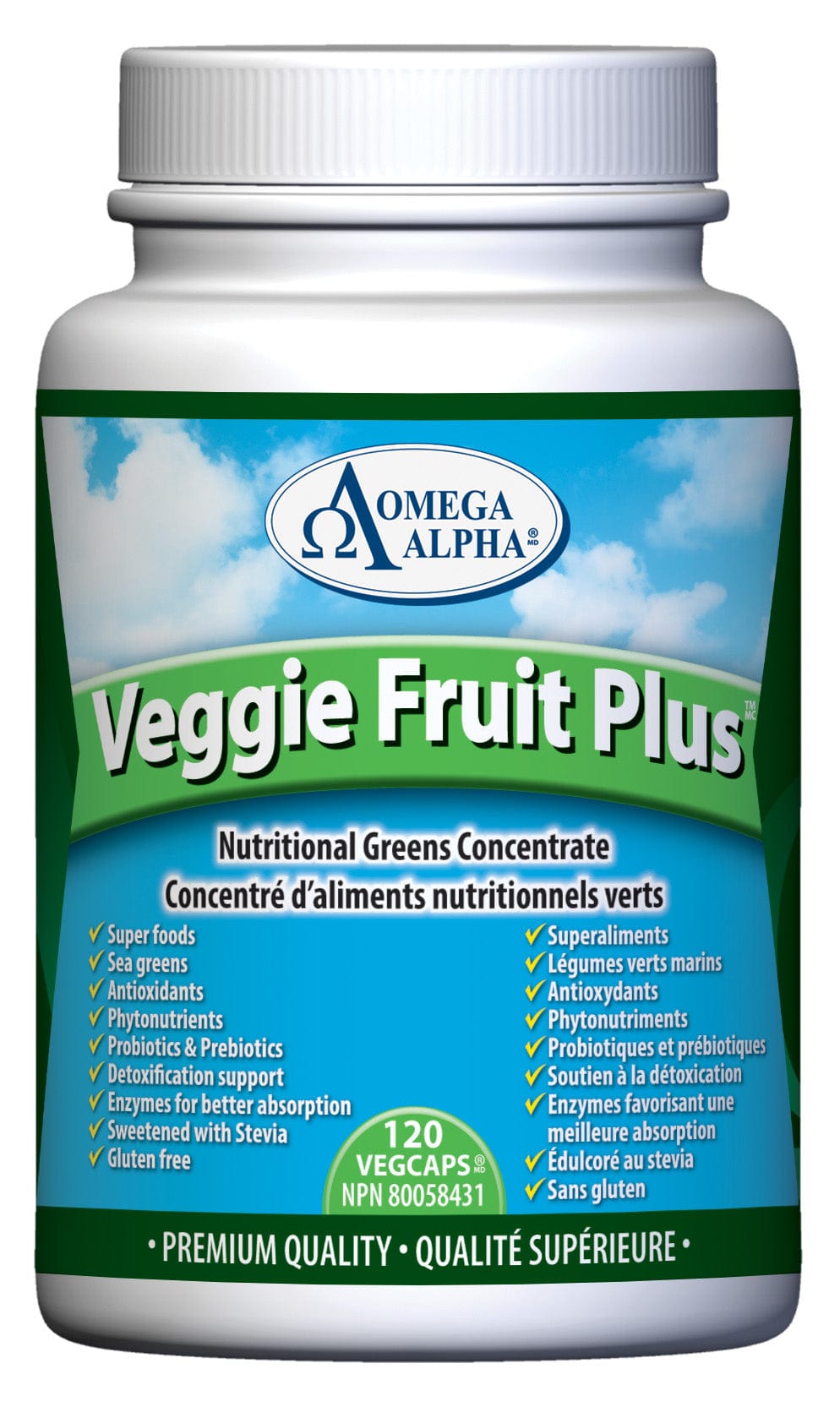 OMÉGA ALPHA PHARMATICAL Suppléments Veggie fruit plus 120vcaps