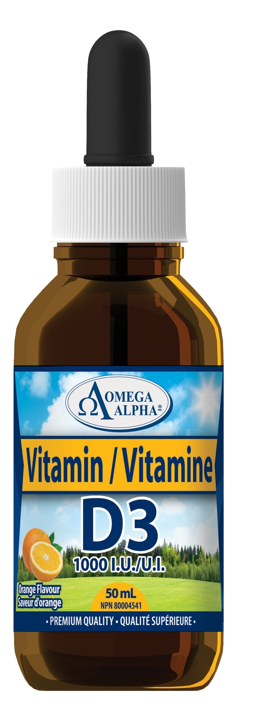 OMÉGA ALPHA PHARMATICAL Suppléments Vitamine D3 (1000 U.I.) (saveur orange) 50ml