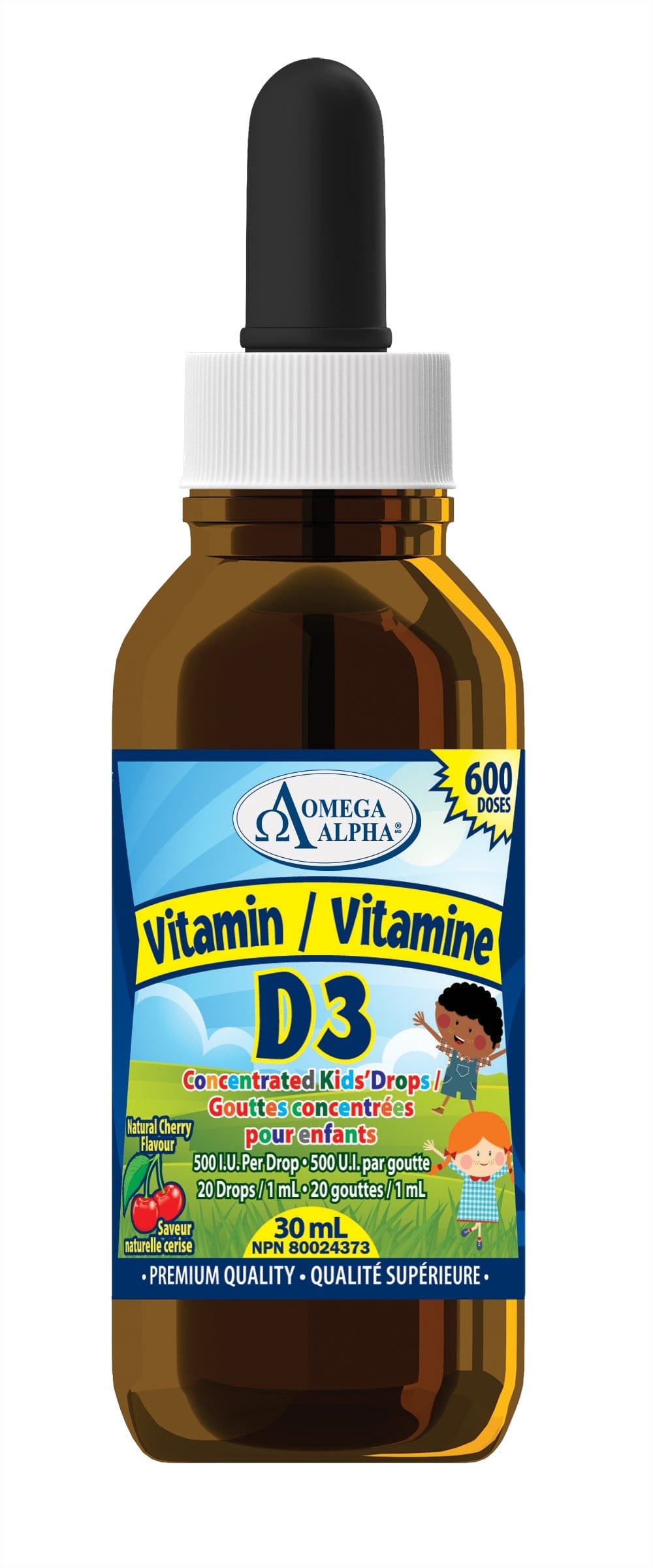 OMÉGA ALPHA PHARMATICAL Suppléments Vitamine D3 kids (500IU) (saveur cerise) 30ml