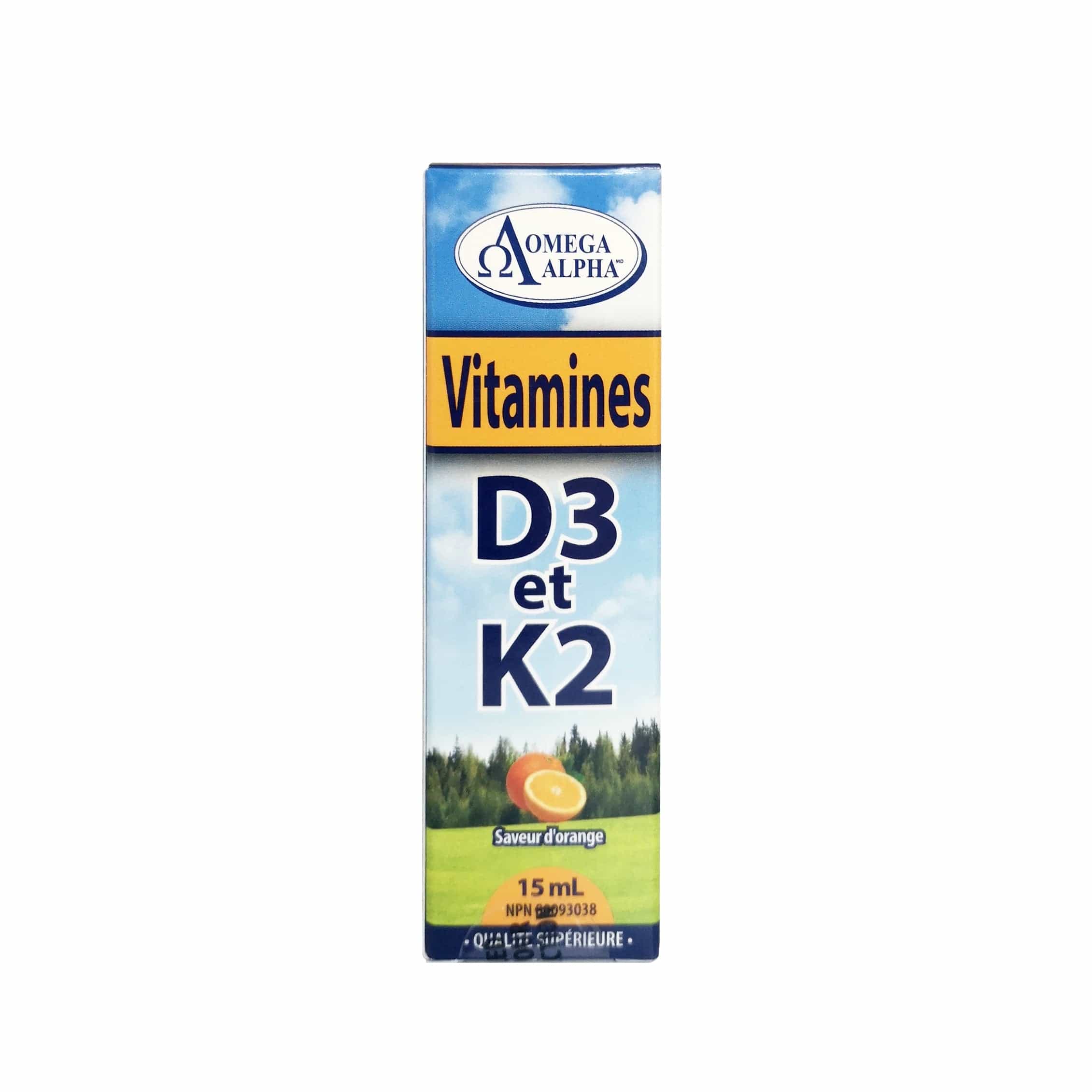 OMÉGA ALPHA PHARMATICAL Suppléments Vitamines D3 et K2 orange 15ml