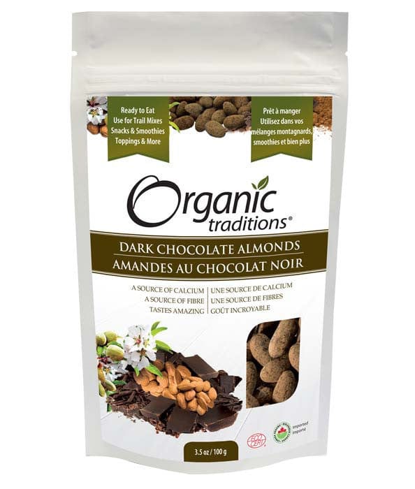 ORGANIC TRADITIONS Épicerie Amandes au chocolat noir bio 100g