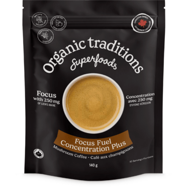 ORGANIC TRADITIONS Épicerie Concentration plus (café instantané aux champignons) bio 140g