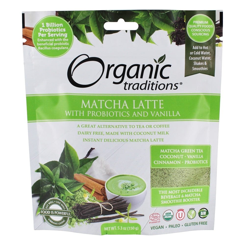 ORGANIC TRADITIONS Épicerie Latté matcha vanille bio 150g