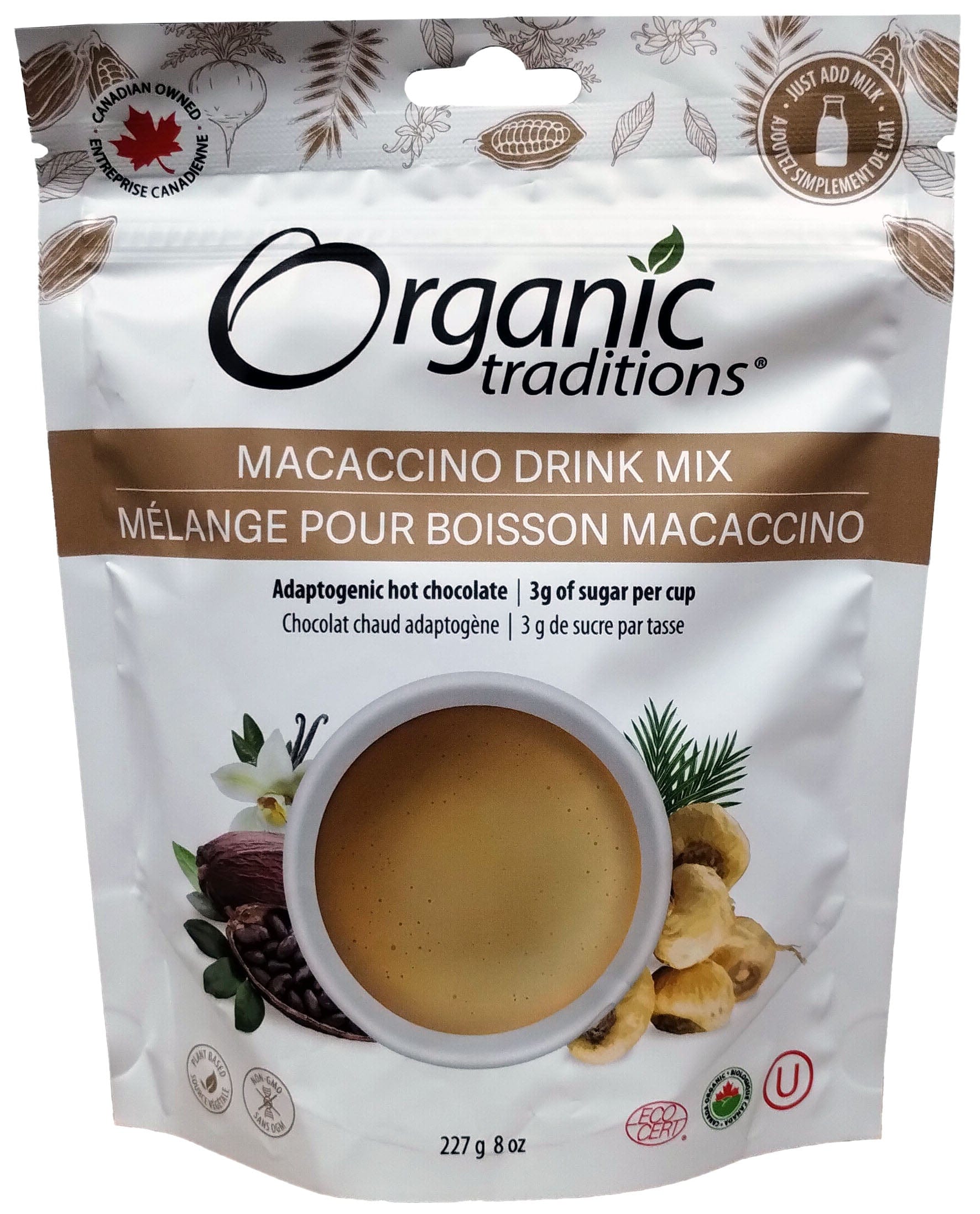 ORGANIC TRADITIONS Épicerie Mélange Macaccino bio 227g