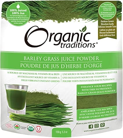 ORGANIC TRADITIONS Épicerie Poudre de jus d'herbe d'orge bio 150g