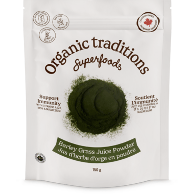 ORGANIC TRADITIONS Épicerie Poudre de jus d'herbe d'orge bio 150g