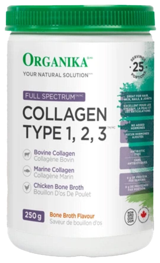 ORGANIKA Suppléments Collagène type 1,2,3 saveur bouillon d'os 250g