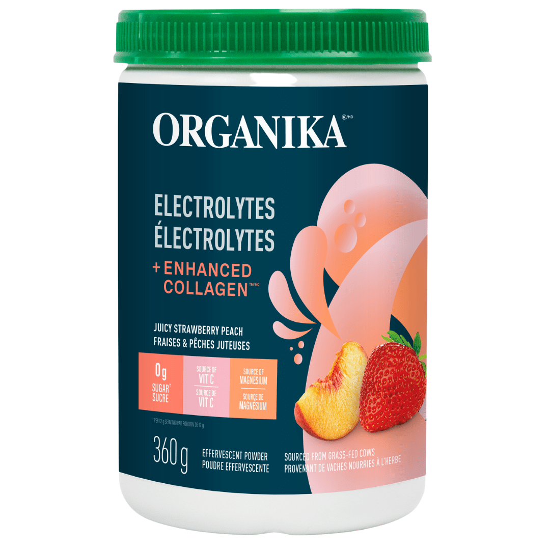 ORGANIKA Suppléments Électrolytes + collagène (pêches et fraises) 360g